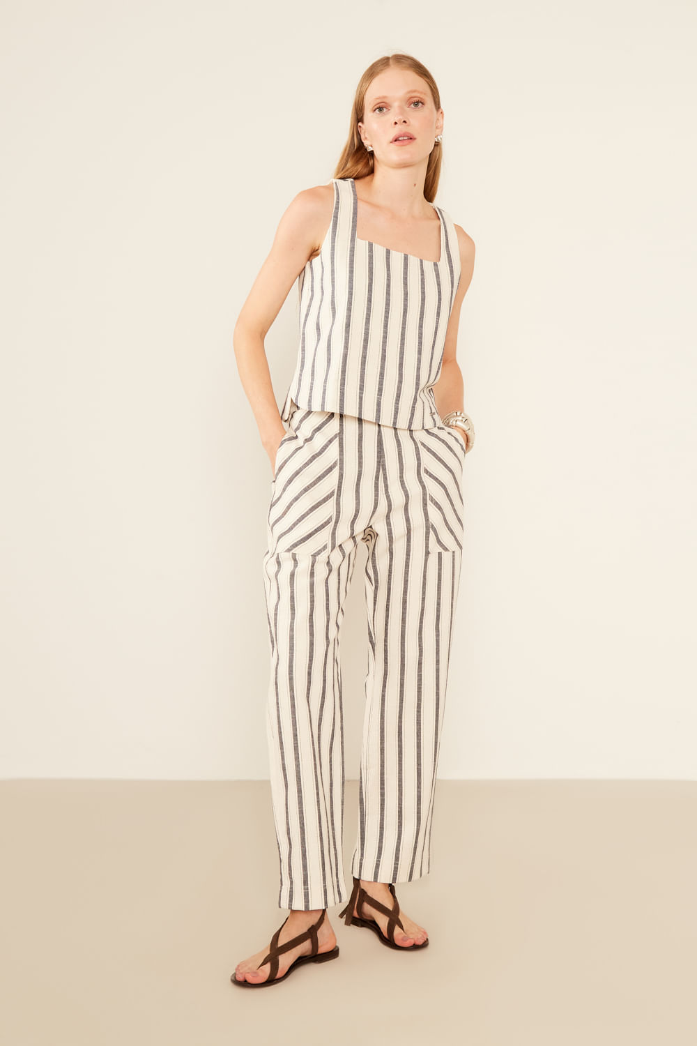 Calça Casual Listrada - Listrado