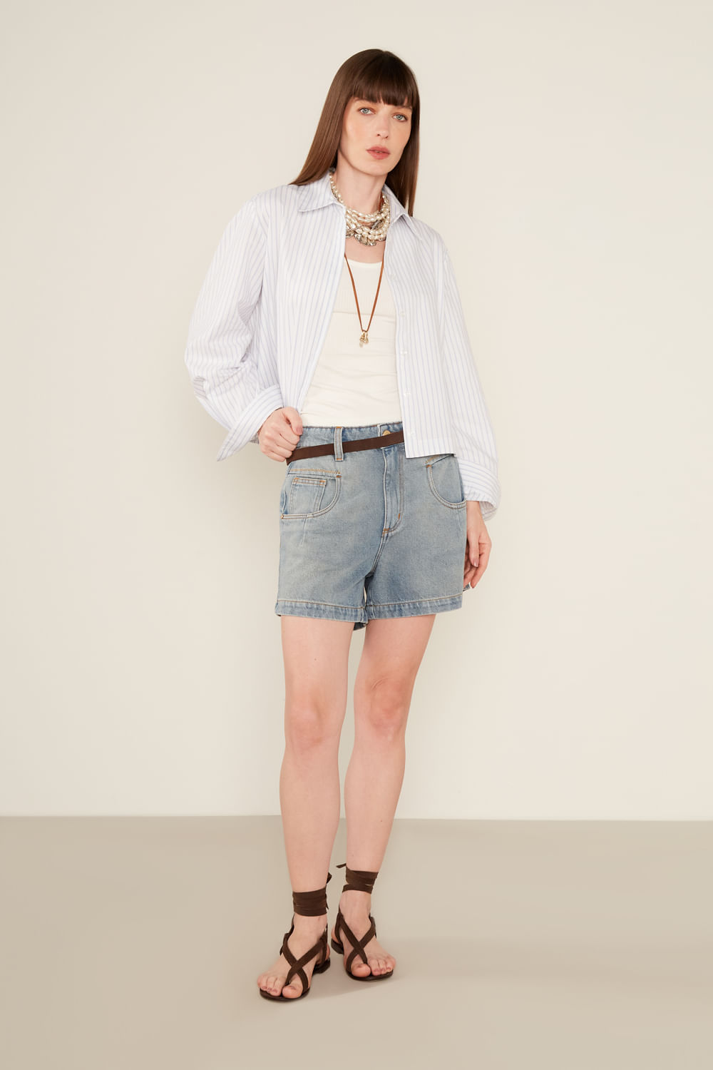 Camisa Casual Listrada Longa - Listrado