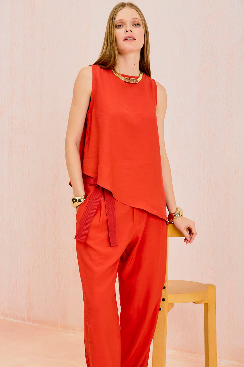 Blusa Alfaiataria Básica - Vermelho Pepper