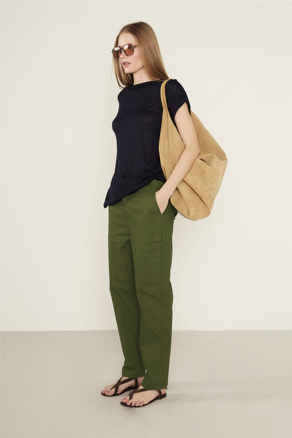 Calça Sarja Bolso Faca - Verde Folha