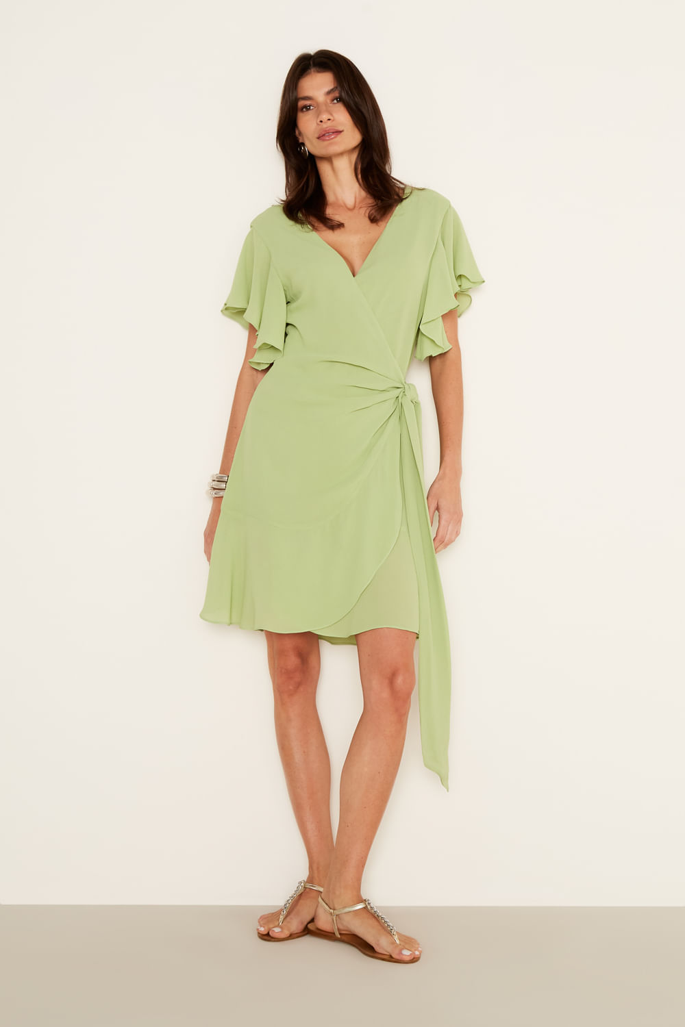 Vestido Curto Transpassado - Acqua