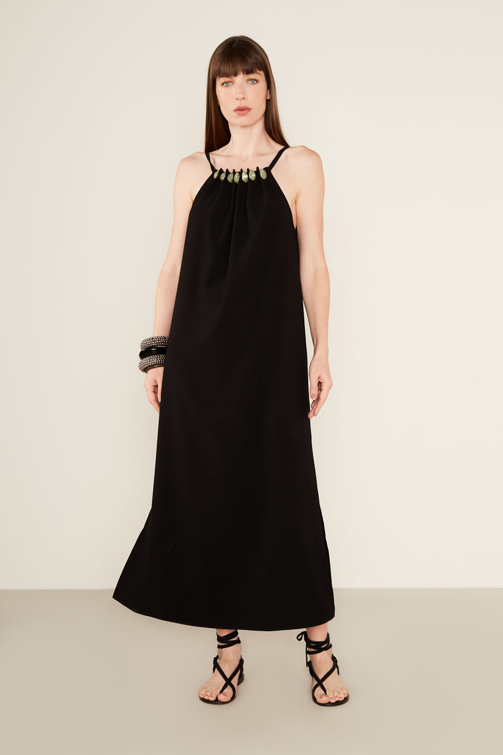 Vestido Alfaiataria Crepe - Preto
