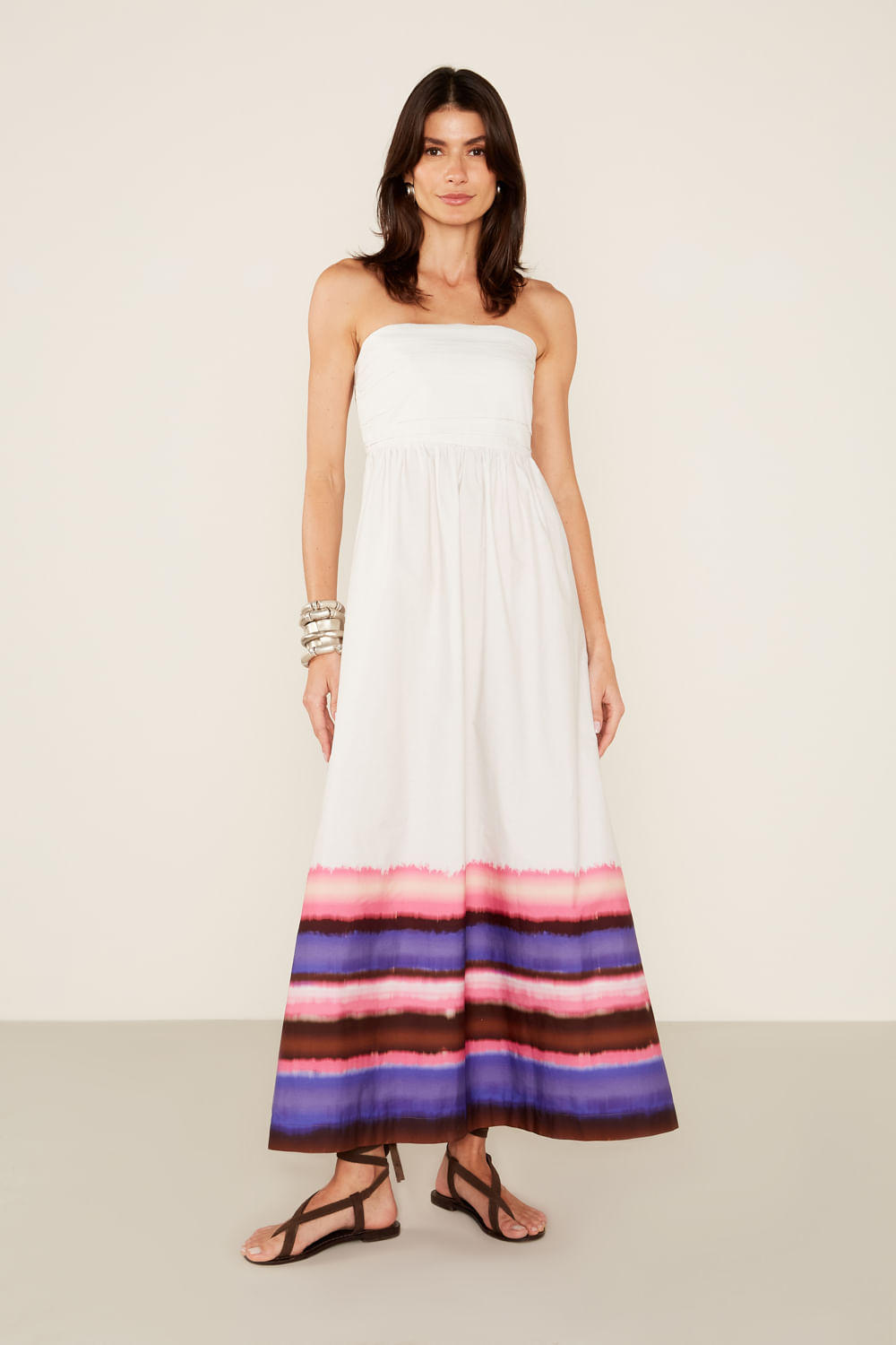 Vestido Sem Alça Estampa Diniz - Est Diniz