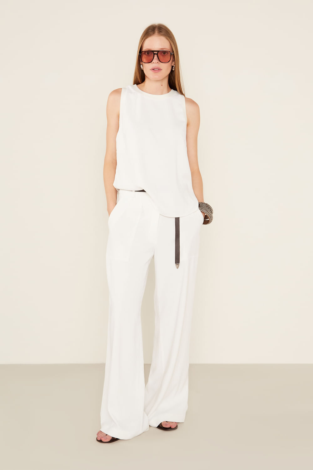 Regata Casual Com Retilínea - Off White