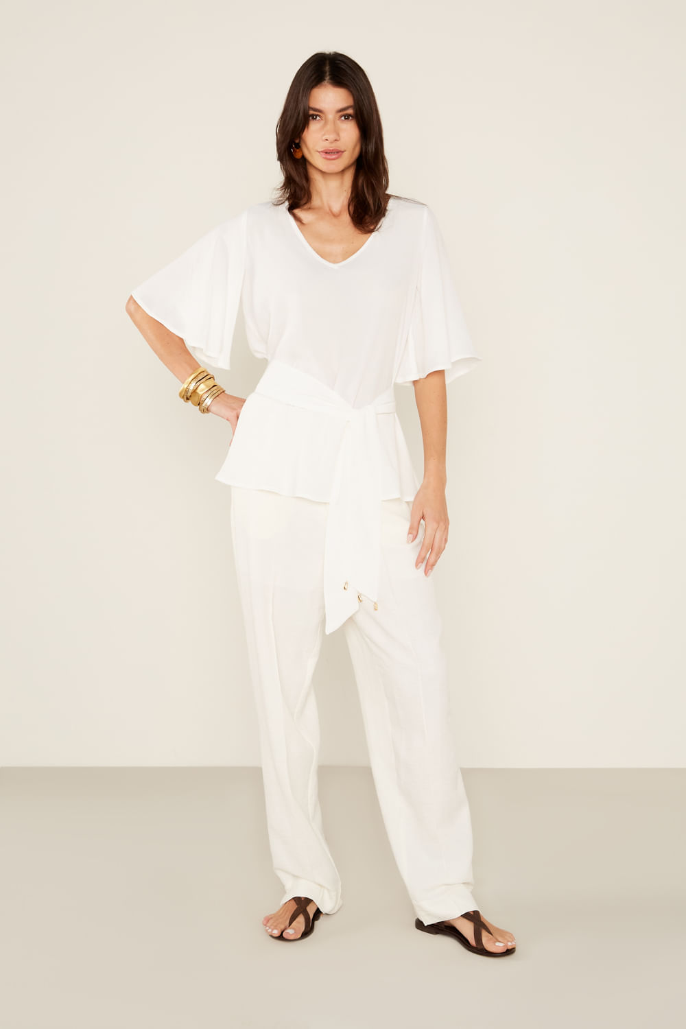 Calça Alfaiataria Básica - Off White