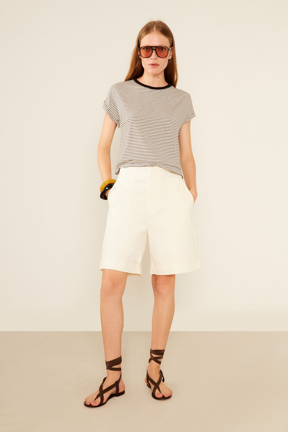 Bermuda Sarja Ilhós - Off White