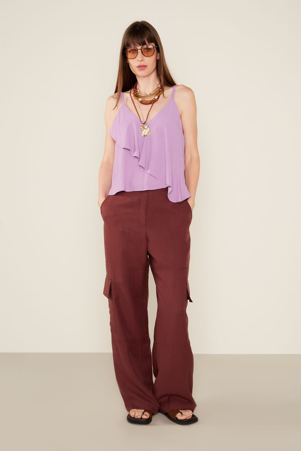 Blusa Casual Assimétrica - Lilas Iris