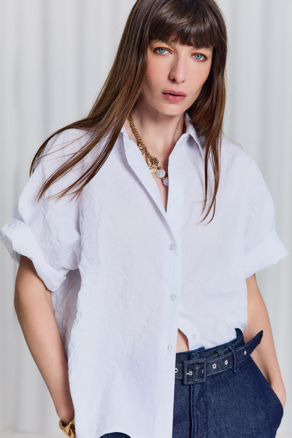 Camisa Casual Botões - Branco