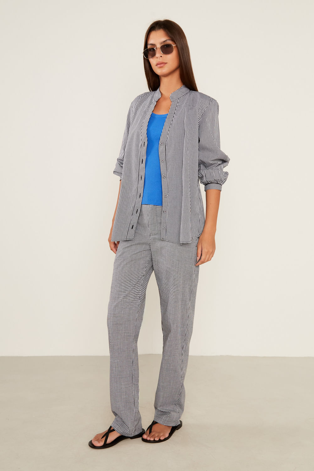 Camisa Casual Xadrez Botões - Xadrez