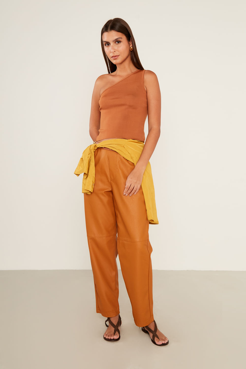Blusa Tricot Ombro Só - Marrom Mascavo