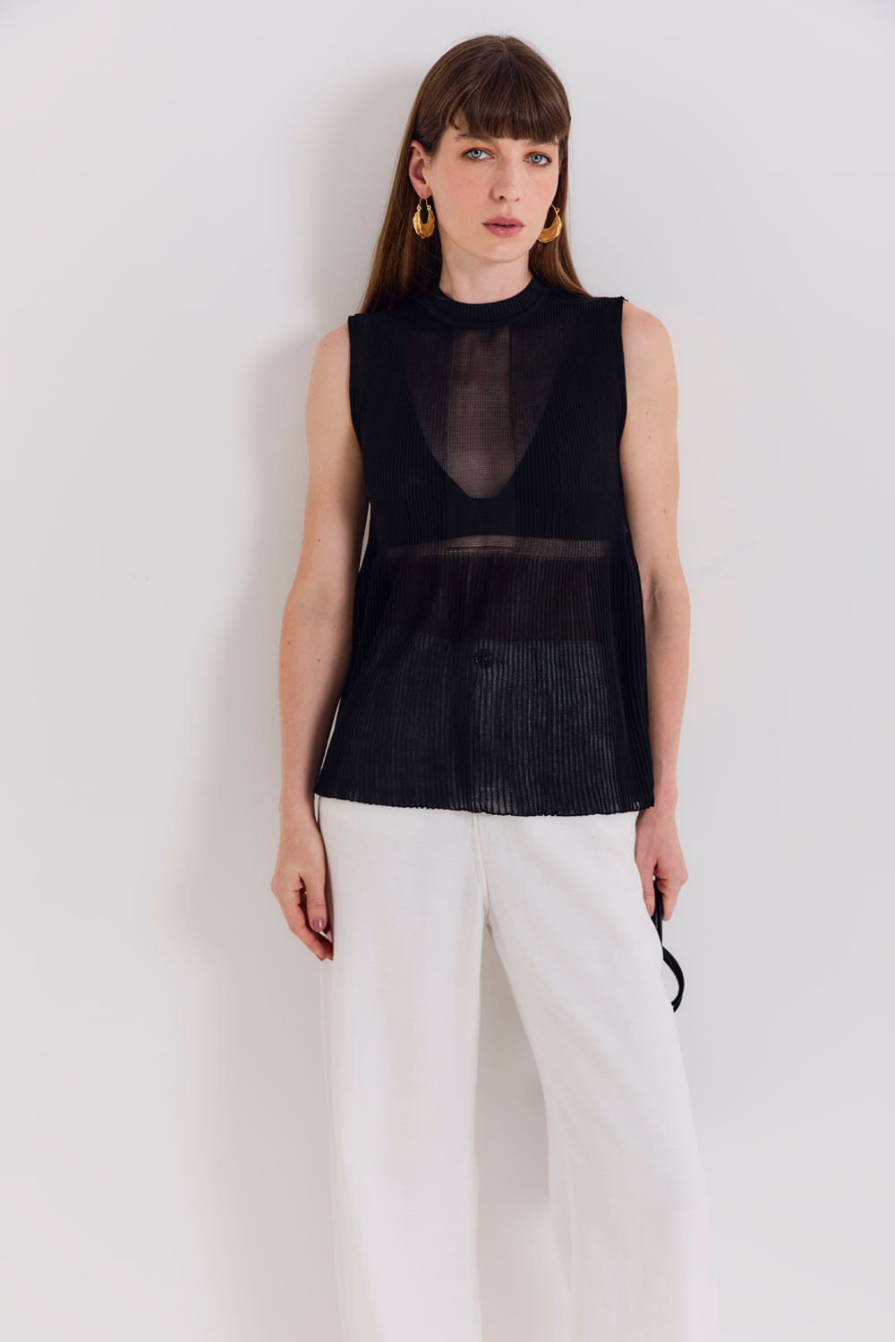 Blusa Tricot Rayon - Preto