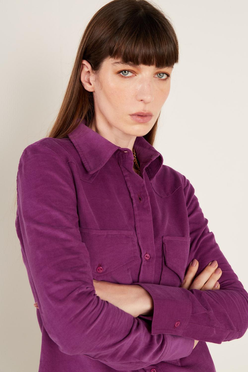 Camisa Sarja Veludo - Purpura Escura