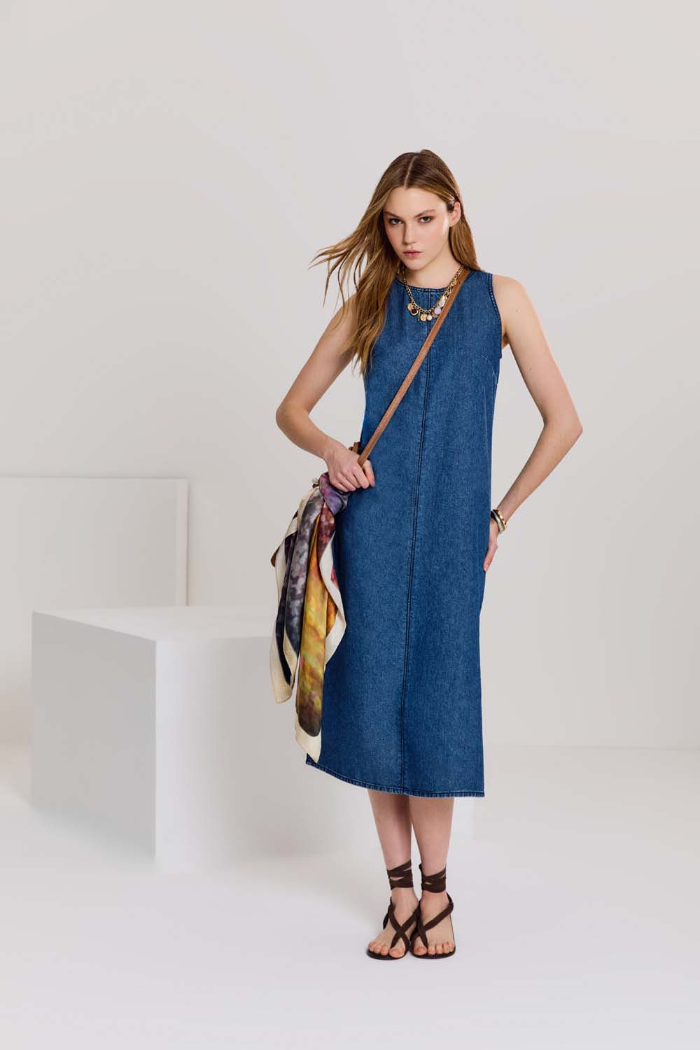 Vestido Jeans Regata Midi - Jeans