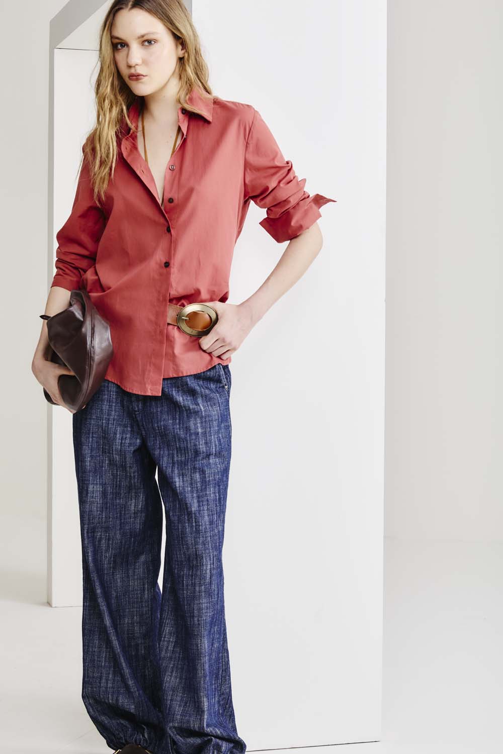 Camisa Casual Algodão - Marrom Capuccino