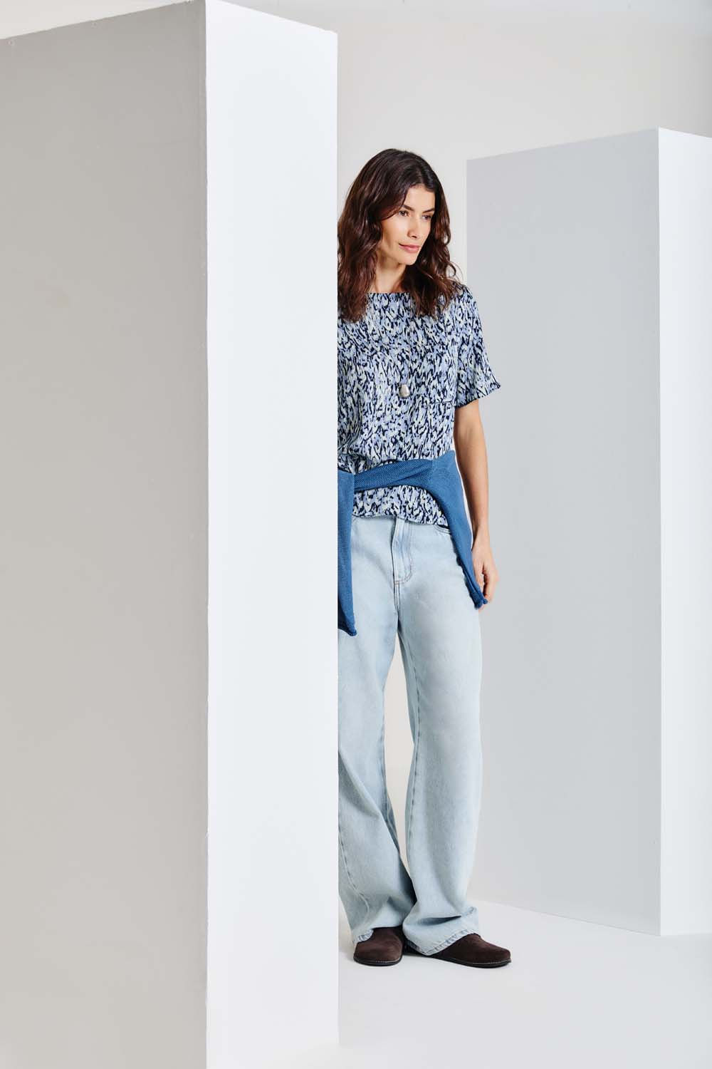 Blusa Estampa Maju - Est Maju Azul