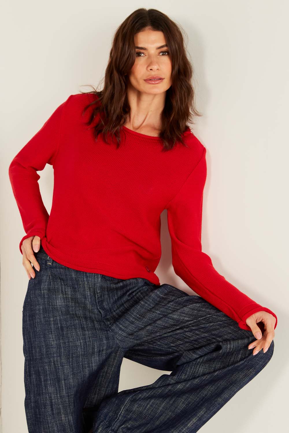 Blusa Tricot Manga Longa - Grena