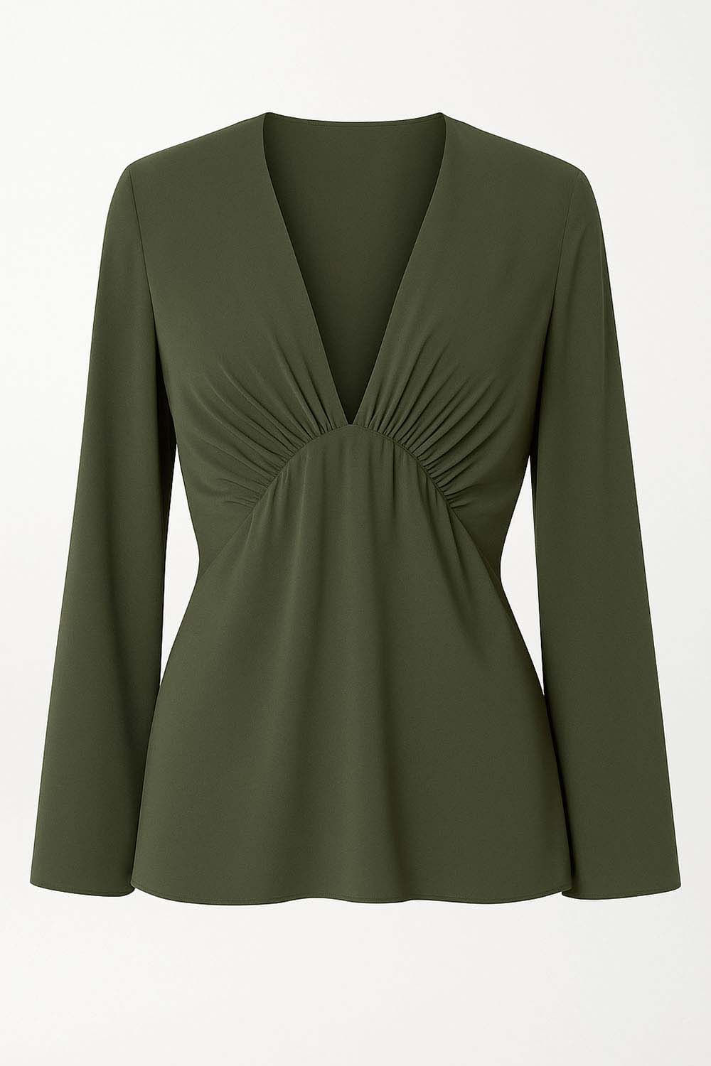 Blusa Ampla Pregas - Verde Militar