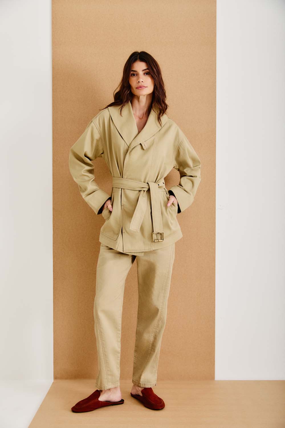 Calça Sarja Balloon - Khaki