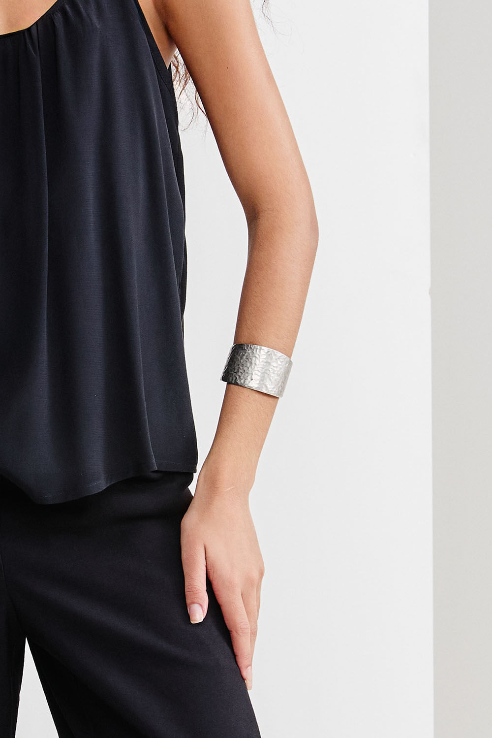 Bracelete Martelado - Prata