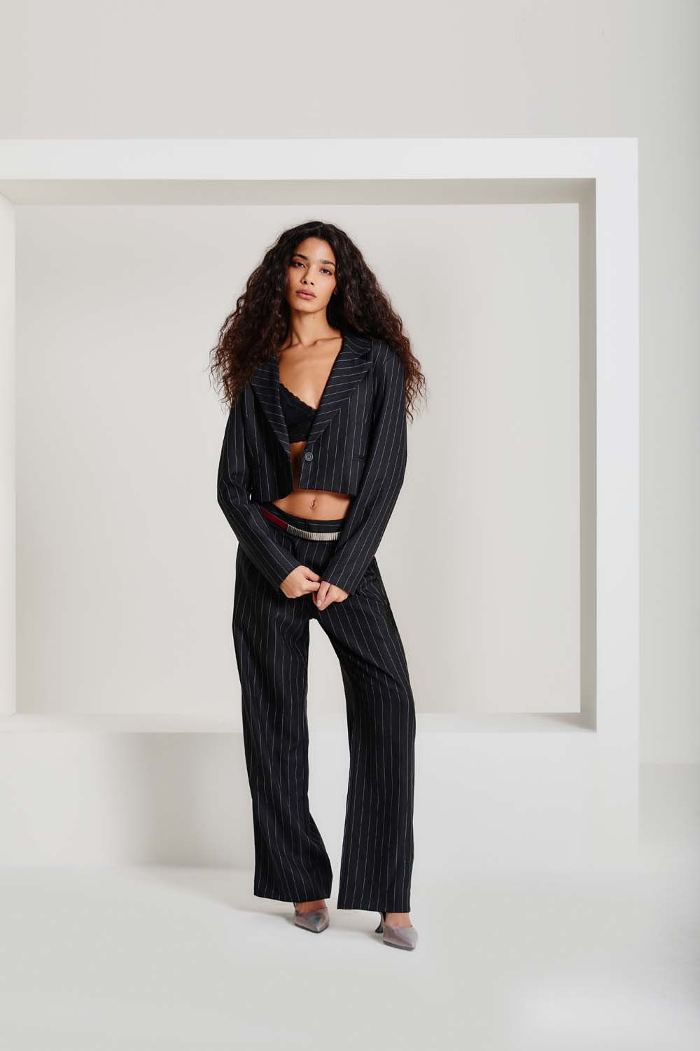 Calça Alfaiataria Risca de Giz - Preto