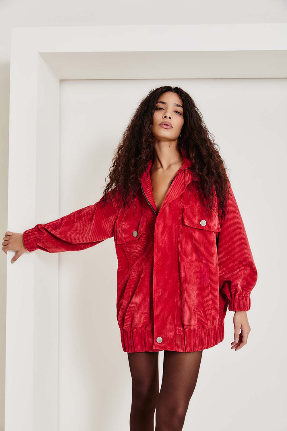 Jaqueta Veludo Oversized - Rubi