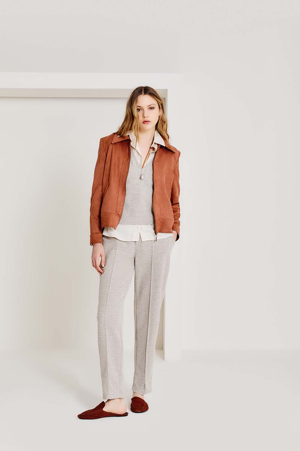 Calça Malha Texturizada - Khaki