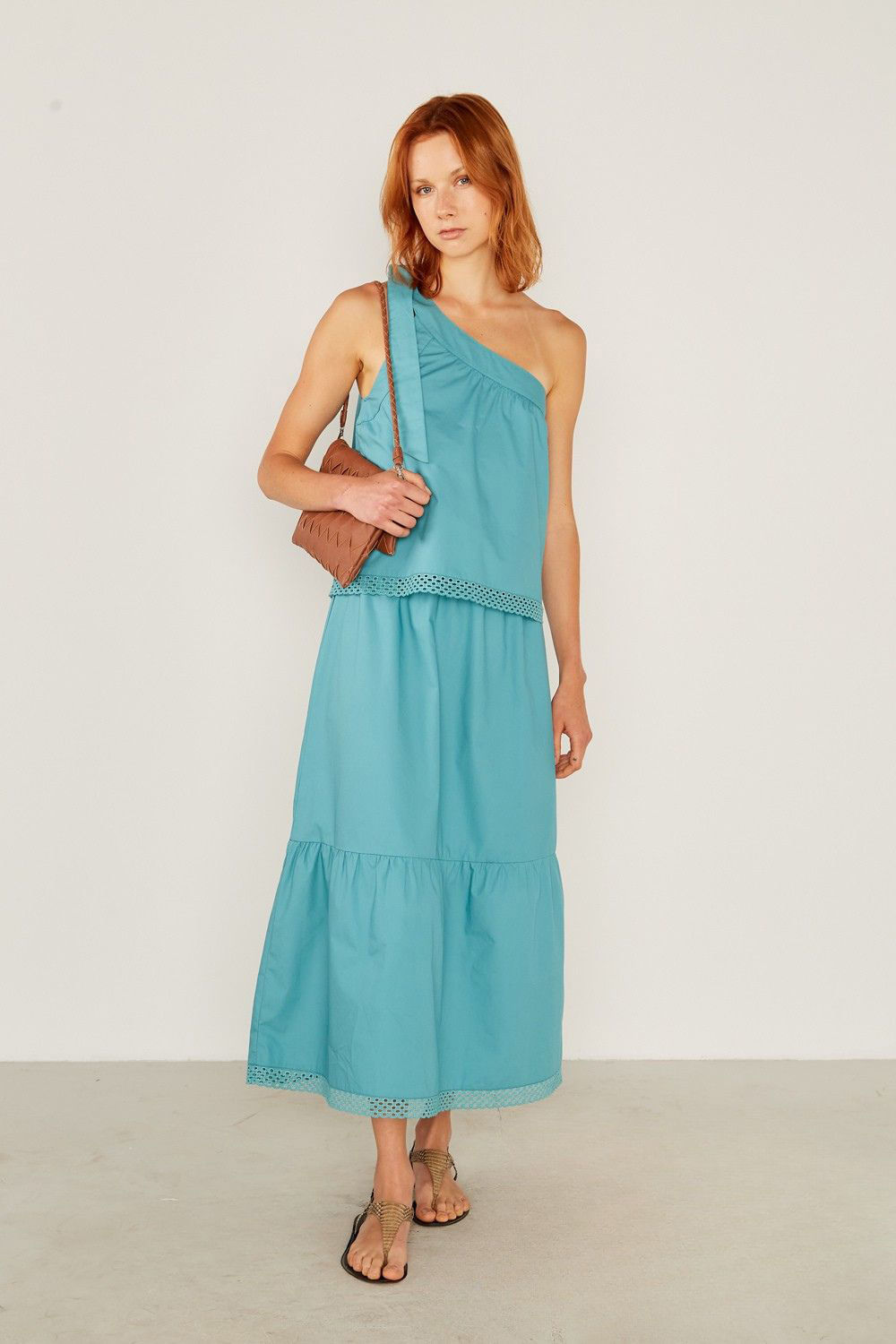 Vestido Casual Ombro Só Renda - Esmeralda
