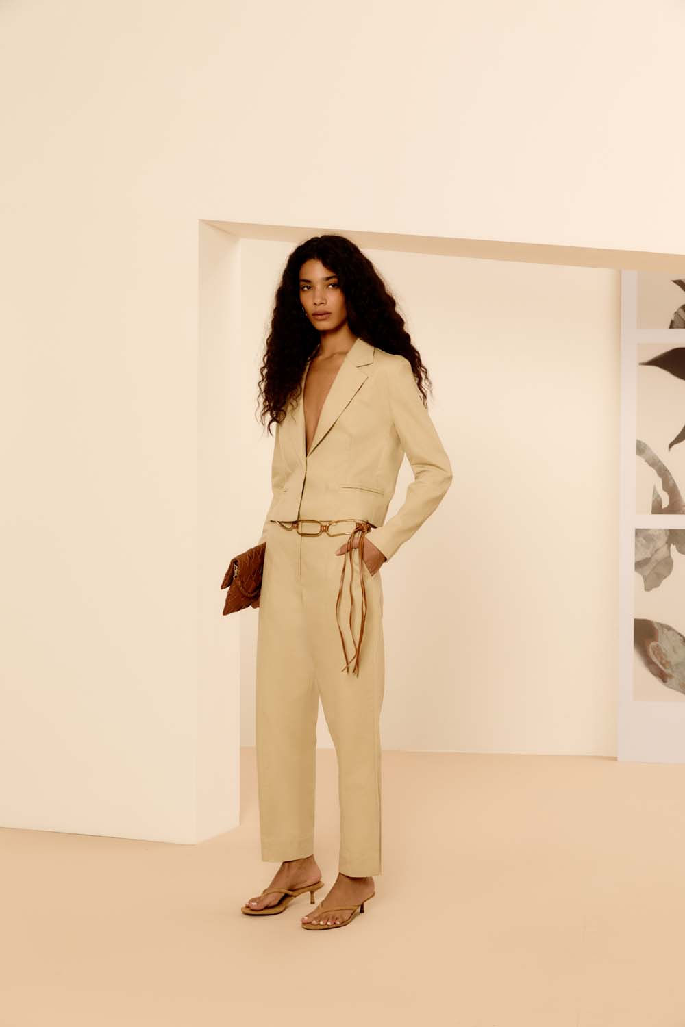 Calça Capri Alfaitaria - Areia