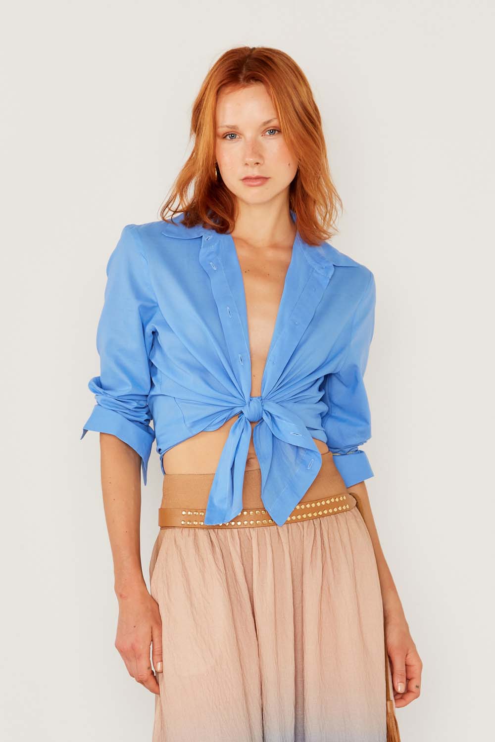 Camisa Casual Algodão - Azul Sea