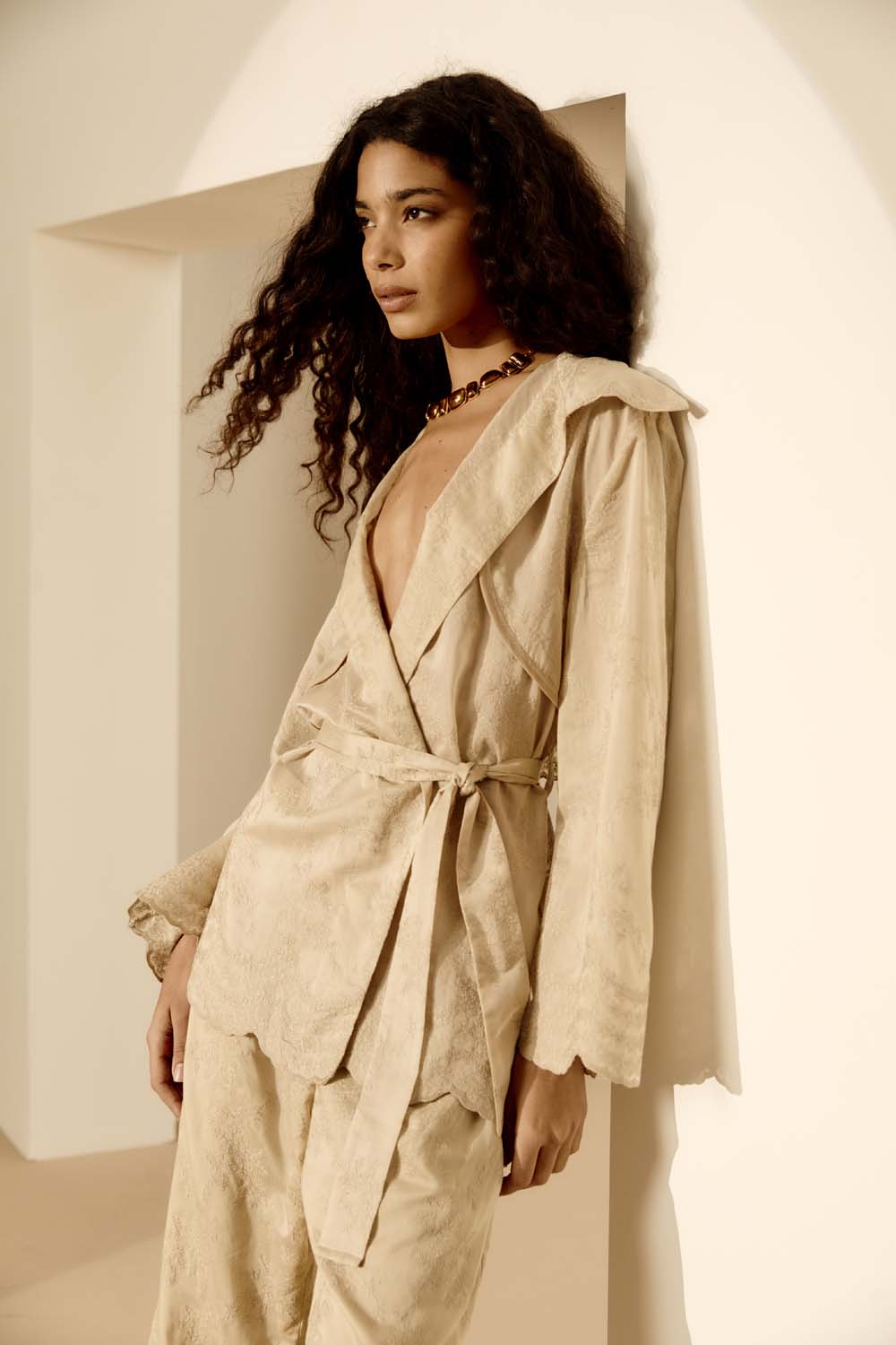 Parka Bordada - Areia